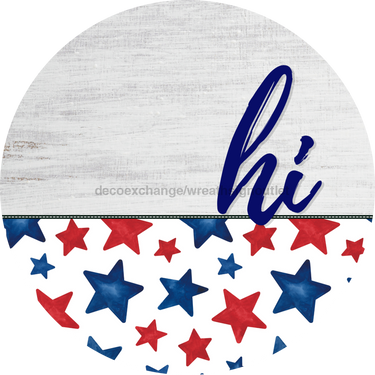 Patriotic Door Hanger Hi Dco - 01449 - Dh 18’ Round Wood